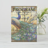 Carte de programme de mariage en verre teinté de p (Debout devant)