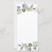 Carte de programme de mariage Eucalyptus Greenery (Dos)