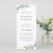 Carte de programme de mariage Eucalyptus verdure (Debout devant)