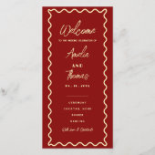 Carte de programme de mariage fantaisiste rétro cl (Devant)