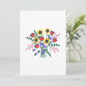 Carte de Programme de Mariage Fleur de Champ à l'A (Debout devant)