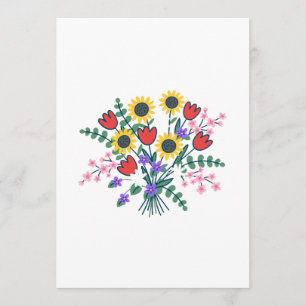 Carte de Programme de Mariage Fleur de Champ à l'A