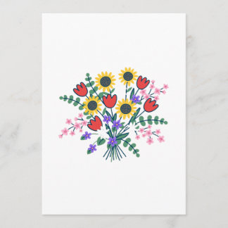 Carte de Programme de Mariage Fleur de Champ à l'A