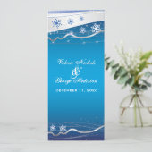 Carte de programme de mariage flocon de neige gris (Debout devant)