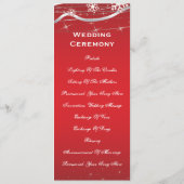 Carte de programme de mariage flocon de neige gris (Dos)