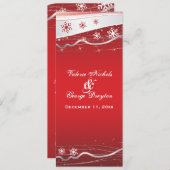 Carte de programme de mariage flocon de neige gris (Devant / Derrière)