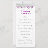 Carte de programme de mariage flocon de neige gris (Dos)