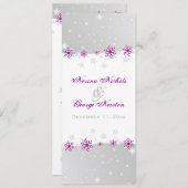 Carte de programme de mariage flocon de neige gris (Devant / Derrière)