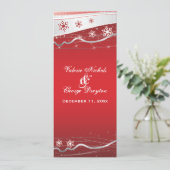 Carte de programme de mariage flocon de neige roug (Debout devant)