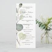 Carte de programme de mariage floral à budget. (Debout devant)