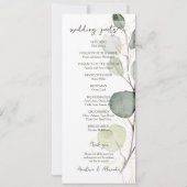 Carte de programme de mariage floral à budget. (Dos)