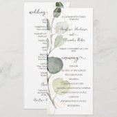 Carte de programme de mariage floral à budget. (Devant / Derrière)