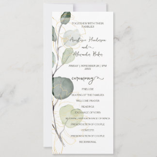 Carte de programme de mariage floral à budget.