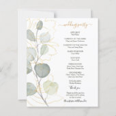 Carte de programme de mariage floral à petit budge (Dos)