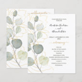 Carte de programme de mariage floral à petit budge (Devant / Derrière)