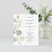 Carte de programme de mariage floral à petit budge (Debout devant)