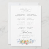 Carte de programme de mariage floral de jardin de  (Dos)