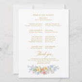 Carte de programme de mariage floral de jardin de (Dos)