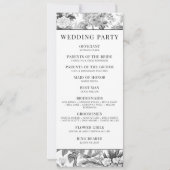 Carte de programme de mariage floral de la chinois (Dos)