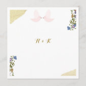 Carte de programme de mariage floral élégant (Dos)