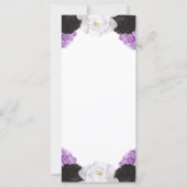 Carte de programme de mariage floral lavande (Dos)