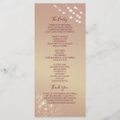 Carte de Programme de Mariage Floral Or Bourgogne (Dos)