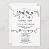 Carte de programme de mariage floral rustique 5x7  (Devant / Derrière)