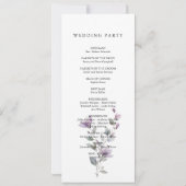 Carte de programme de mariage floral style propre (Dos)