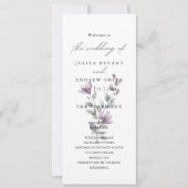Carte de programme de mariage floral style propre (Devant)