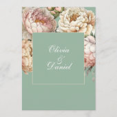 Carte de Programme de Mariage Jardin de Pivoine Ve (Devant)