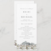 Carte de programme de mariage long HEIDI Boho Wild (Devant / Derrière)