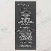 carte de programme de mariage manuscrite (Dos)