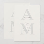 Carte de Programme de Mariage Minimal Éditorial In (Devant / Derrière)