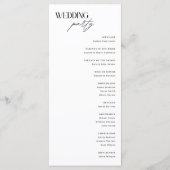 Carte de Programme de Mariage Minimaliste (Dos)