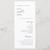 Carte de Programme de Mariage Minimaliste (Devant)