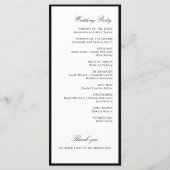 Carte de programme de mariage moderne à calligraph (Dos)