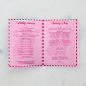 Carte de Programme de Mariage Moderne Rose Blush à (Intérieur)