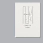 Carte de Programme de Mariage Monogramme Architect