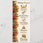 Carte de programme de mariage Ohio Red Carnation (Devant)