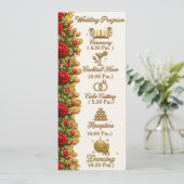 Carte de programme de mariage Ohio Red Carnation (Debout devant)