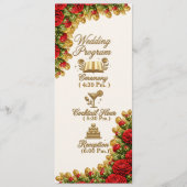 Carte de programme de mariage Ohio Red Carnation (Devant)