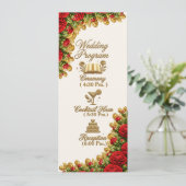 Carte de programme de mariage Ohio Red Carnation (Debout devant)