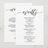 Carte de programme de mariage parfait (Devant / Derrière)