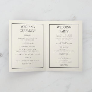 Carte de programme de mariage pliable monogramme p