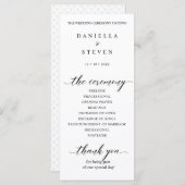 Carte de programme de mariage pour écriture classi (Devant / Derrière)