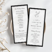 Carte de programme de mariage pour monogramme de f
