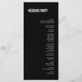Carte de programme de mariage pour typographie sim (Dos)