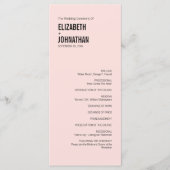 Carte de programme de mariage pour typographie sim (Devant)