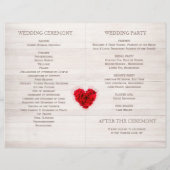 Carte de programme de mariage rouge rose hhn01 (Dos)