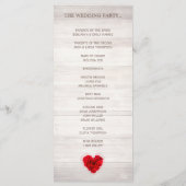 Carte de programme de mariage rouge rose hhn01 (Dos)